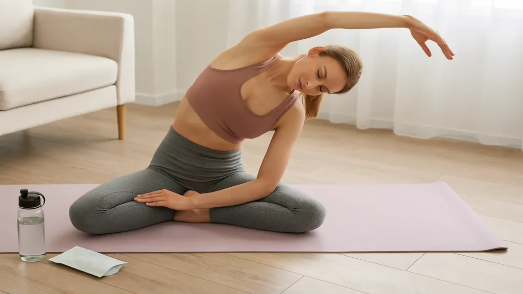Woman doing morning routine to support metabolism booster effects