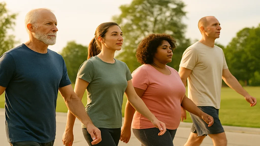 Diverse group of people benefiting from metabolism boosters